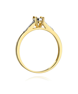 Pierścionek 14k brylanty 0,11ct certyfikat
