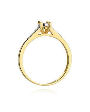 Pierścionek 14k brylanty 0,11ct certyfikat