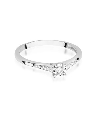 14k white gold ring with diamonds 0.11ct