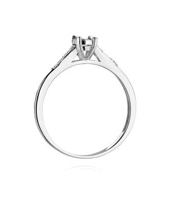 Złoty pierścionek 14k białe Złoto brylanty 0,11ct