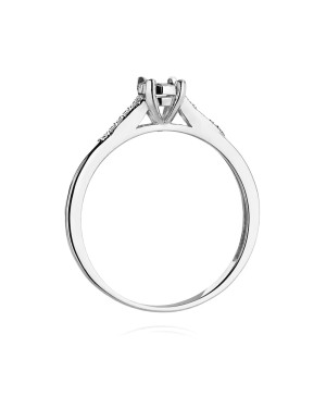 Złoty pierścionek 14k białe Złoto brylanty 0,11ct