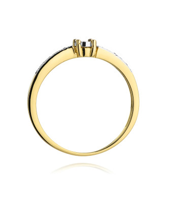 Pierścionek 14k brylanty 0,07ct certyfikat