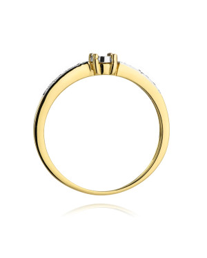 Pierścionek 14k brylanty 0,07ct certyfikat