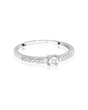 Pierścionek 14k białe złoto Brylanty 0,07ct