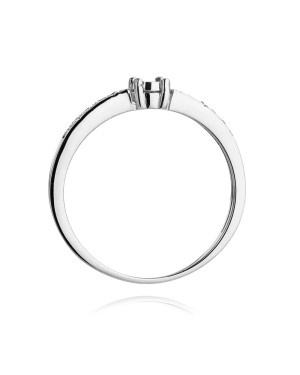 Pierścionek 14k białe złoto Brylanty 0,07ct
