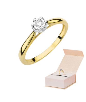 Gold ring with 0.08ct diamond