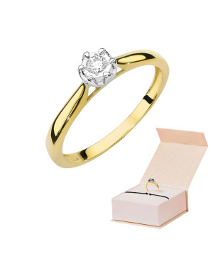 Gold ring with 0.08ct diamond