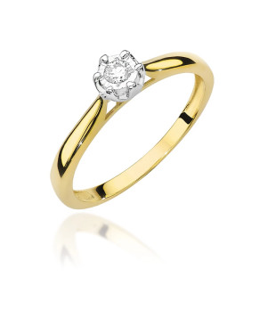 Gold ring with 0.08ct diamond