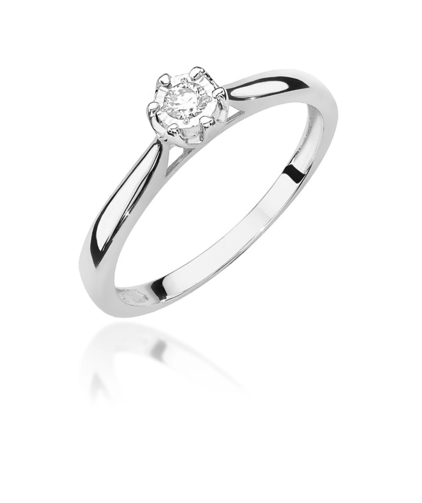 Engagement ring with 0.08ct diamond white gold