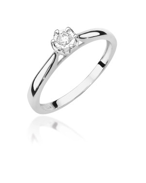 Engagement ring with 0.08ct diamond white gold