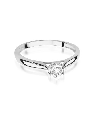 Engagement ring with 0.08ct diamond white gold