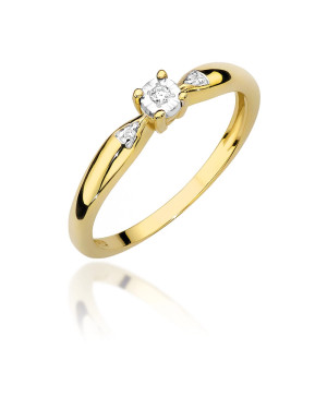 Gold ring with 0.03ct diamond