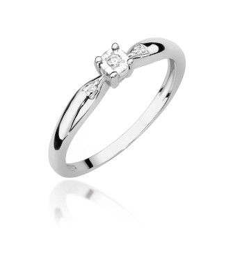 Gold ring with diamonds white gold 0.03ct
