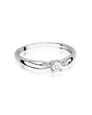 Gold ring with diamonds white gold 0.03ct