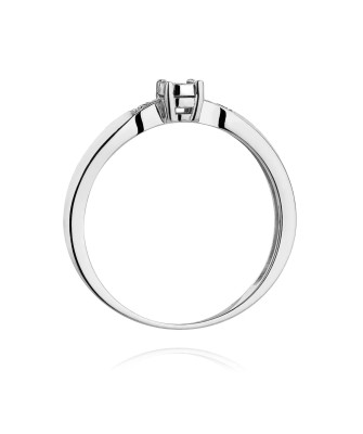 Gold ring with diamonds white gold 0.03ct