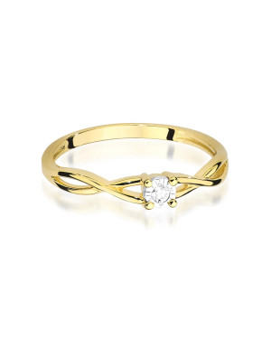 14k Gold Ring Interwoven Diamond 0.03ct