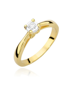 Gold engagement ring with 0.08ct diamond
