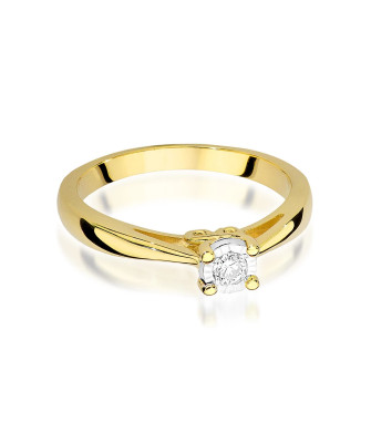 Gold engagement ring with 0.08ct diamond