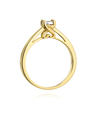 Gold engagement ring with 0.08ct diamond