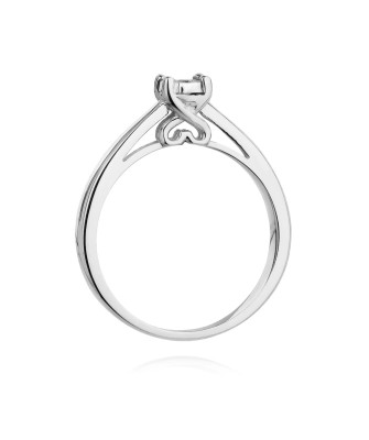 Złoty pierścionek zaręczynowy białe złoto diament 0,08ct