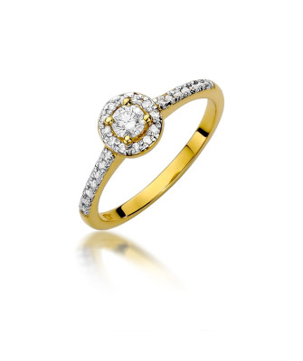 Pierścionek złoty 14k brylant diamenty 0,52ct