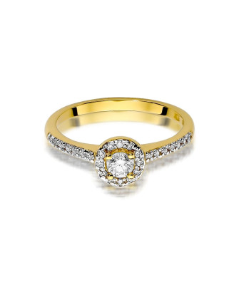 Pierścionek złoty 14k brylant diamenty 0,52ct