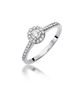 Złoty pierścionek białe złoto brylant diamenty 0,52ct