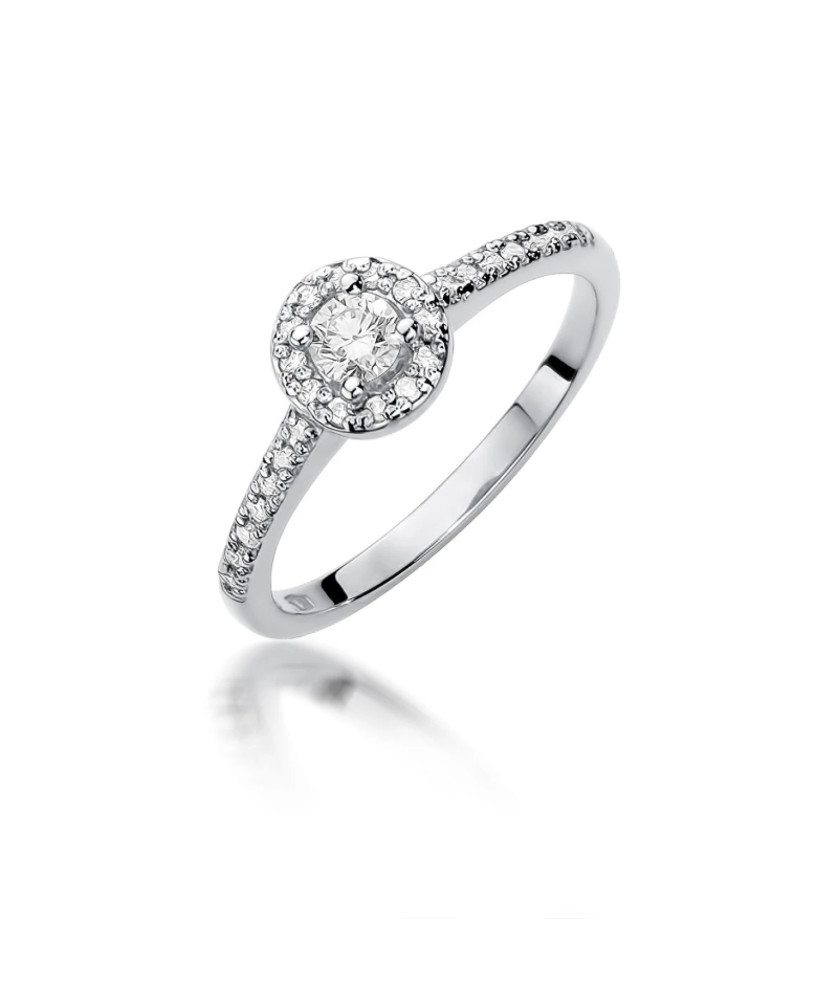 Złoty pierścionek białe złoto brylant diamenty 0,52ct
