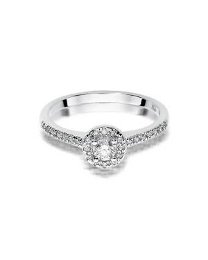 Złoty pierścionek białe złoto brylant diamenty 0,52ct