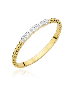 Gold ring with diamonds 0.03ct