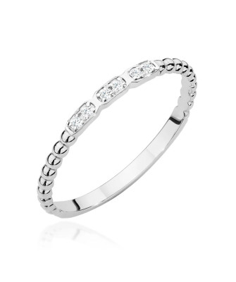 Złoty pierścionek obrączka z diamentami 0,03ct