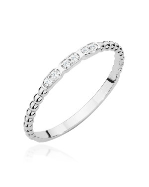 Złoty pierścionek obrączka z diamentami 0,03ct