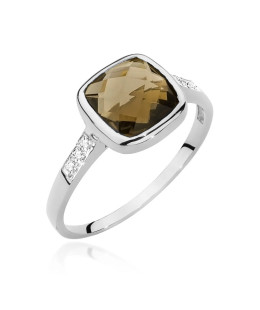 Smoky quartz ring 2.00ct white gold