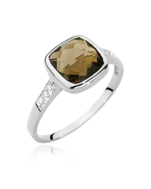Smoky quartz ring 2.00ct white gold