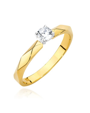 Złoty pierścionek z diamentem 0,15ct