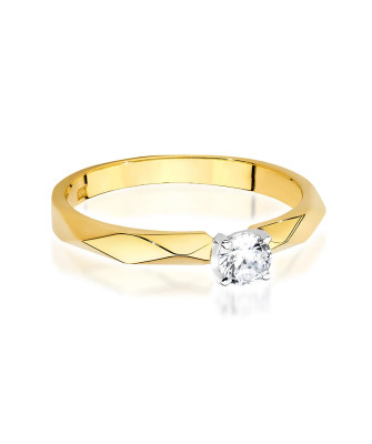 Złoty pierścionek z diamentem 0,15ct