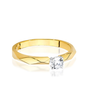 Złoty pierścionek z diamentem 0,15ct