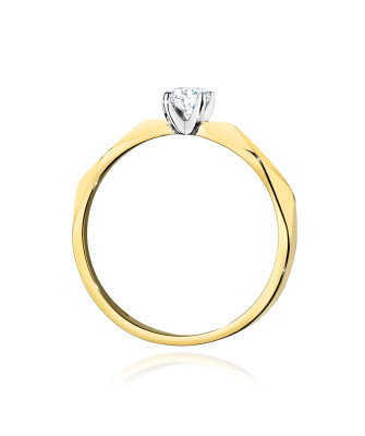 Złoty pierścionek z diamentem 0,15ct