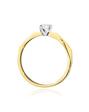 Złoty pierścionek z diamentem 0,15ct