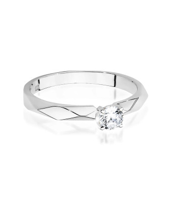 Pierścionek złoty z diamentem 0,15ct białe złoto