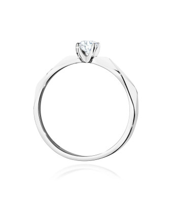 Pierścionek złoty z diamentem 0,15ct białe złoto