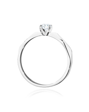 Pierścionek złoty z diamentem 0,15ct białe złoto