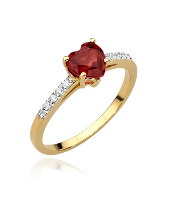 Engagement ring with 14k ruby