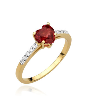 Engagement ring with 14k ruby