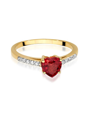 Engagement ring with 14k ruby
