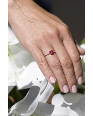 Engagement ring with 14k ruby
