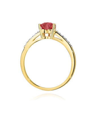 Engagement ring with 14k ruby