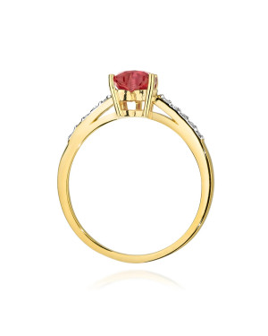 Engagement ring with 14k ruby
