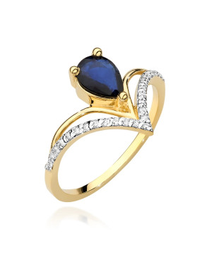 Sapphire and diamond ring 14k