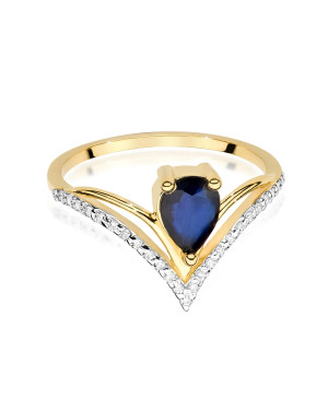 Sapphire and diamond ring 14k
